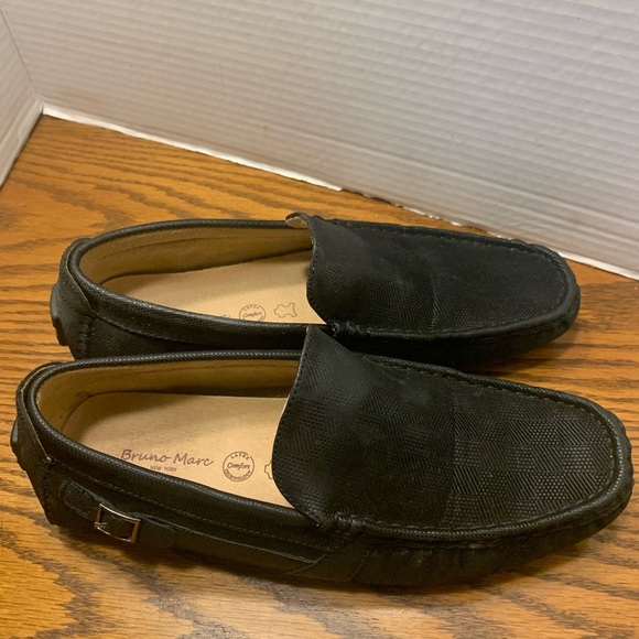 Bruno Marc Black Slip-On Loafers men’s size 7 Comfort Technology - Picture 2 of 9